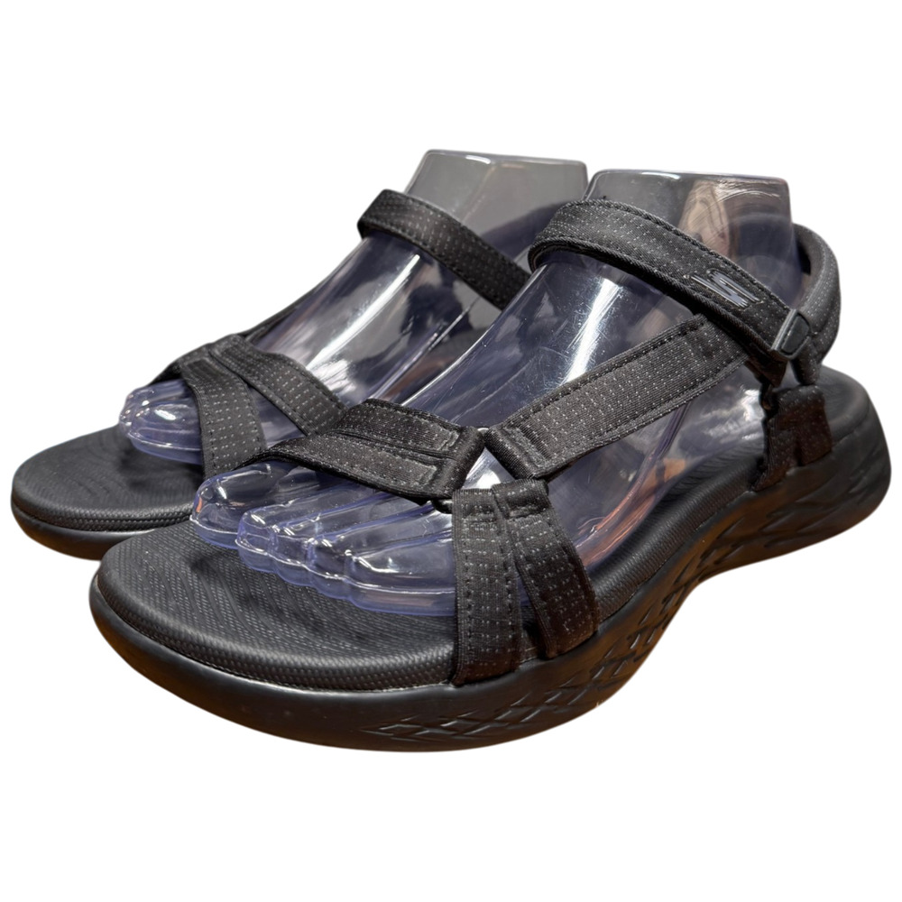 SKECHERS On The Go Go 600 Brilliancy Women's 9 Black Adjustable Sport Sandals - Picture 2 of 14
